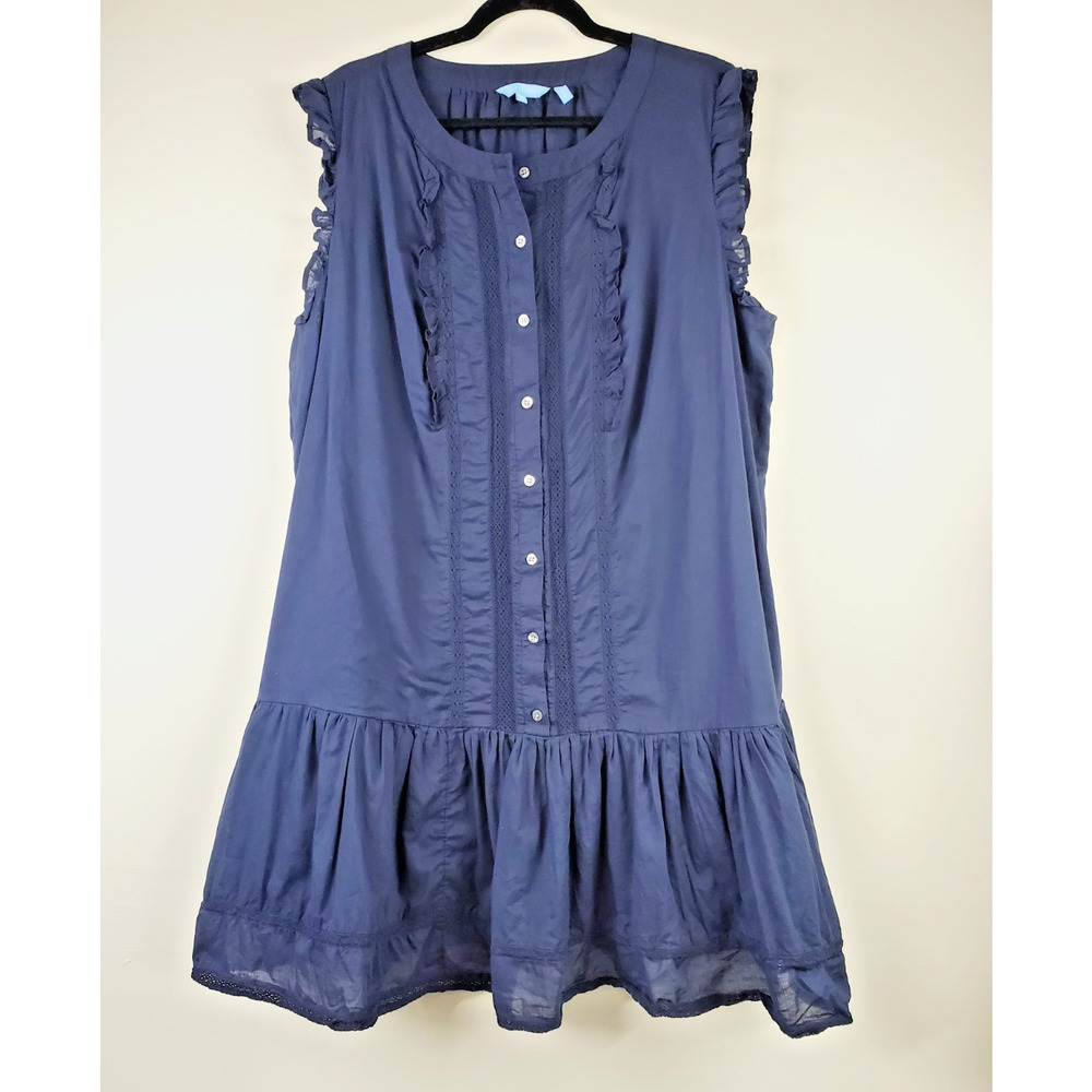 Draper James Plus Size 2x Mini Dress Navy Blue La… - image 2